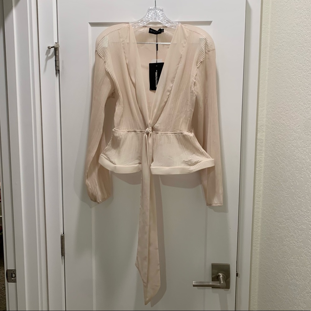 Sheer cream/tan blouse